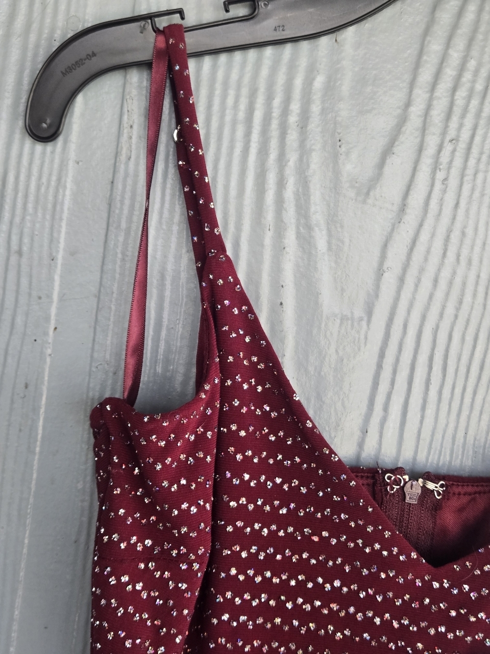 Windsor Burgundy Sequin Asymmetrical Slip Dress - Picture 11 of 11